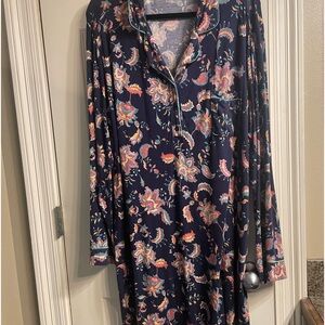 Liz Claiborne Nightgown Navy Paisley